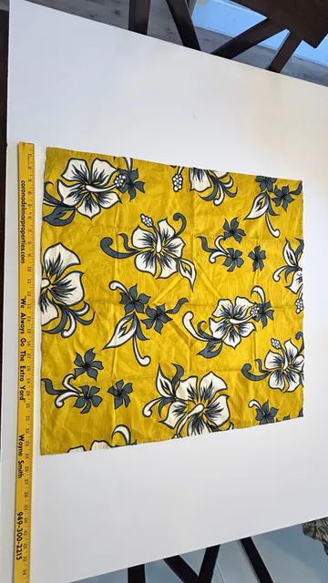 Roxy Girl Floral Bandana Yellow White Grey Hawaiian Hair Scarf