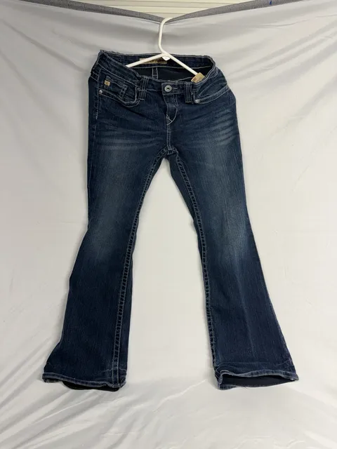 Big Star Maddie Bootcut Jeans Size 26 Blue Denim Mid Rise Flap Pocket