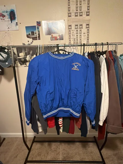 Russell Athletic Warrior Baseball Windbreaker Jacket Size L Blue