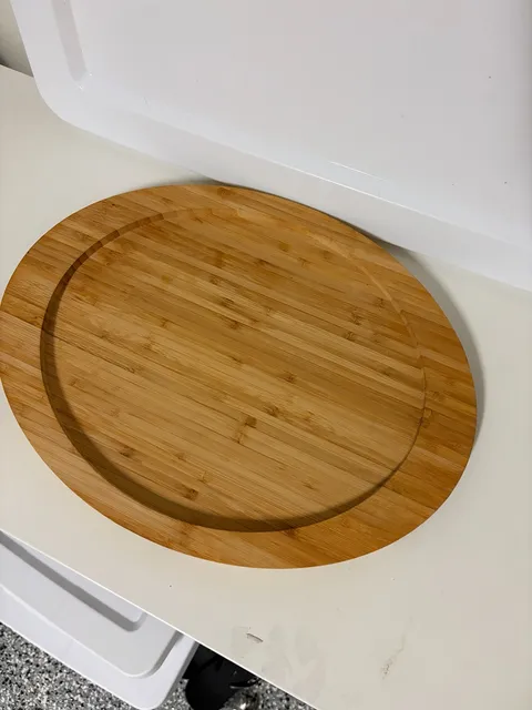 Unbranded Round Bamboo Cutting Board Serving Tray