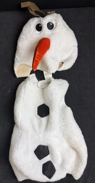 Disney Frozen Olaf Costume Size S/P(2T) White Fleece