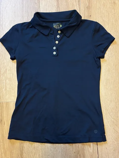 Lilly Pulitzer Luxletic Polo Shirt Size XS Black Athletic Top
