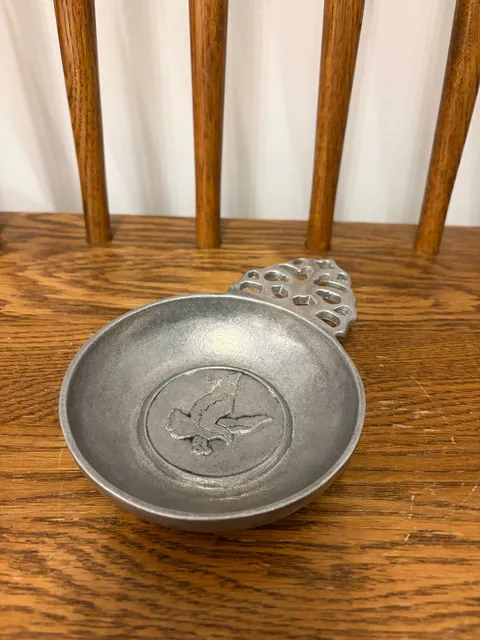RWP Wilton Pewter Eagle Trinket Dish Pierced Handle