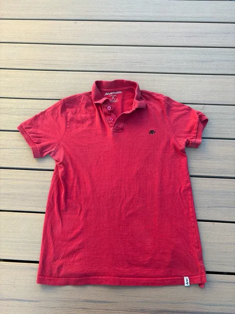 Aeropostale Polo Shirt Size M Red Cotton Blend Short Sleeve Logo