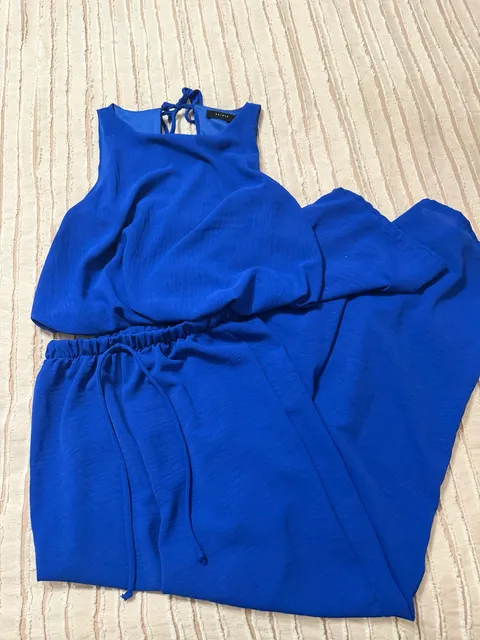 Saints Jumpsuit Size 2 Blue Halter Neck Two Piece Set