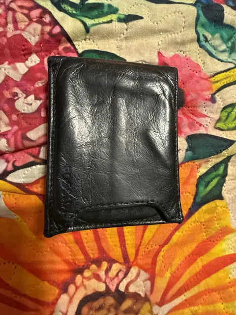 Fossil Men's Black Leather Bifold Wallet Card Holder