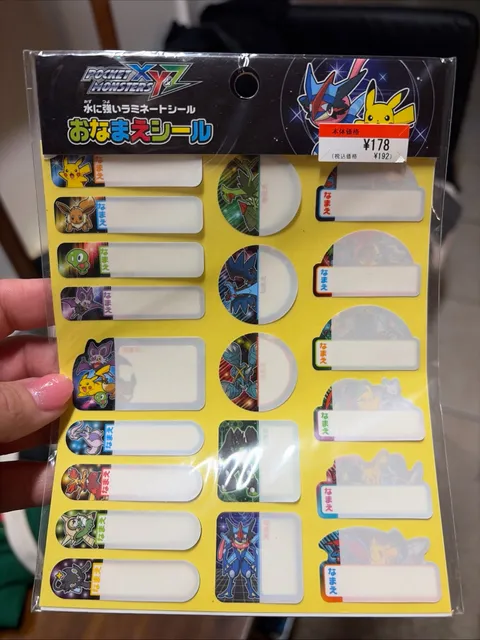 Showa Note Pokemon Xyz Name Laminate Stickers Sheet