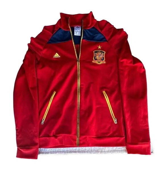Adidas Spain National Soccer Track Jacket Size S Red Blue