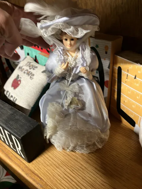 Bradley Victorian Porcelain Doll In Purple Dress
