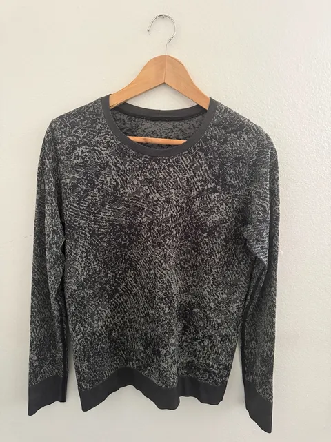 Lululemon Swiftly Breathe Long Sleeve Floral Fauna Black Gray