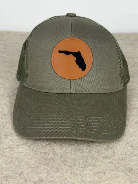 Port Authority Florida Map Trucker Hat Green Mesh Patch