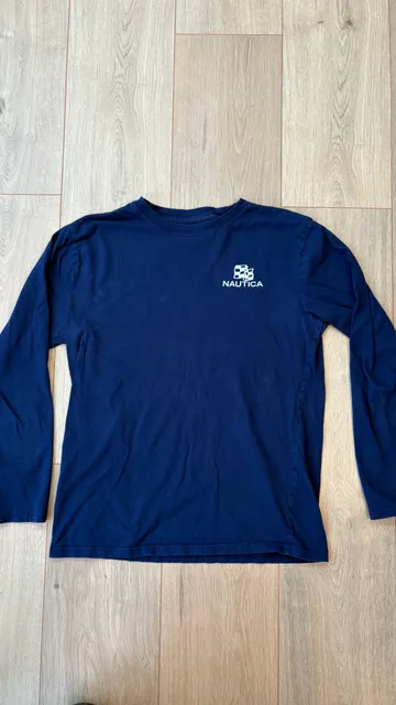 Nautica Long Sleeve T-Shirt Size XL (18-20) Navy Blue Graphic