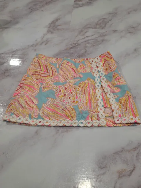 Lilly Pulitzer Skort Size 00 Multi Printed Fish Tini Bikini Print