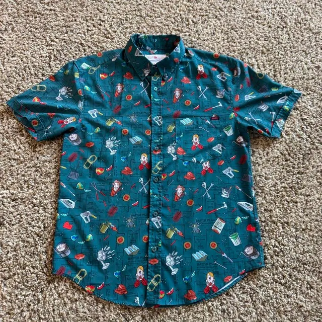 RSVLTS Home Alone Button Up Shirt Medium Green Battle Plan