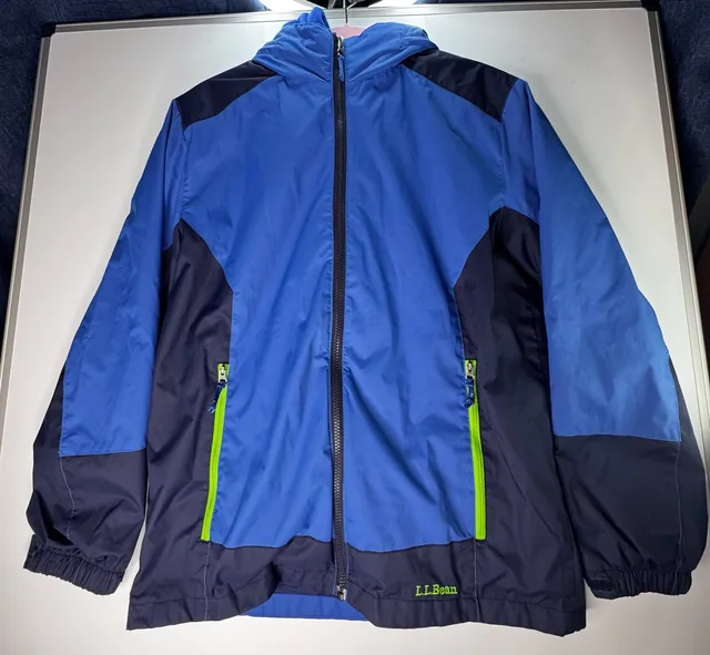 L.L. Bean Kids Fleece Lined Hooded Jacket Size XL (18) Blue