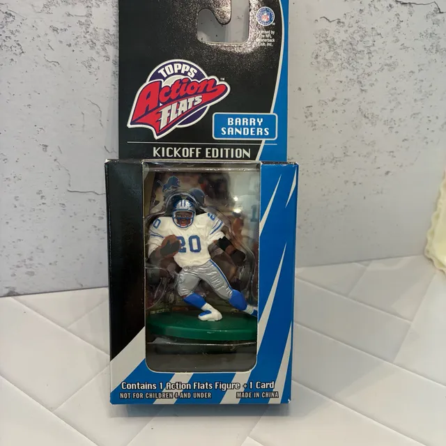 Vtg Topps Action Flats Barry Sanders Kickoff Edition Figure And Card New