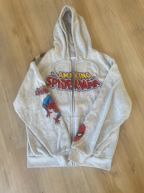 Marvel The Amazing Spider-Man Zip Hoodie Size XL Grey