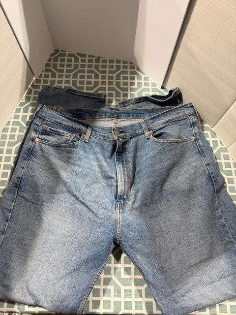 Levi's 505 Straight Leg Jeans 42x34 Light Wash Denim