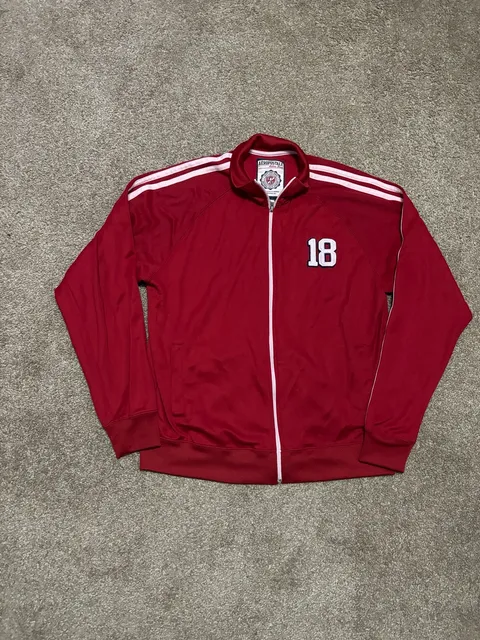 Early 2000s Aeropostale Track Jacket Red White Number 18
