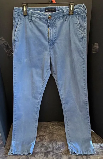 Aéropostale Men's Blue Cotton Twill Chino Pants 33x32 Skinny Flat Front