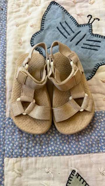 Zara Sandals Beige Canvas Strappy