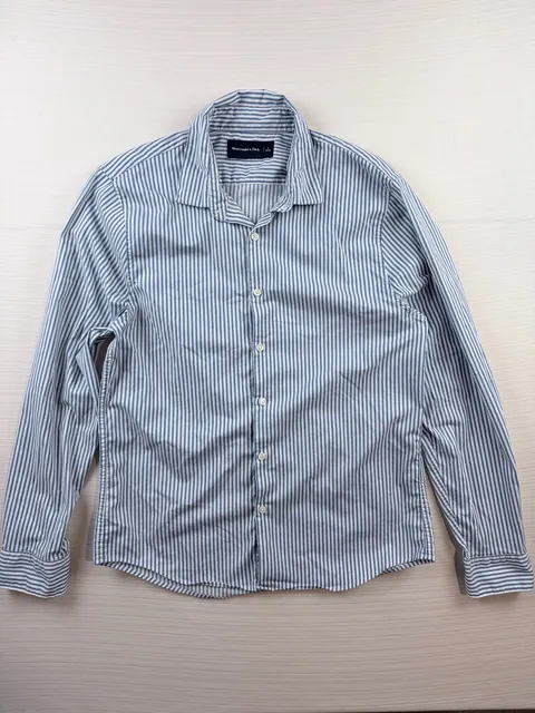 Abercrombie & Fitch Striped Button Up Shirt Size L Blue Long Sleeve