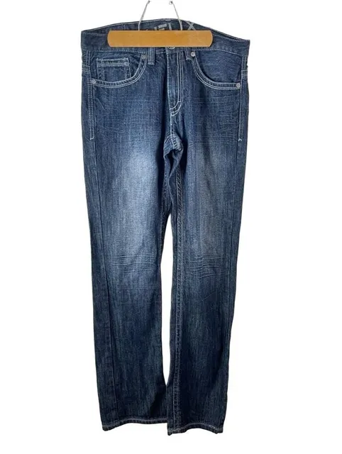 Helix Slim Jeans 32x32 Dark Wash Embroidered Flap Pocket