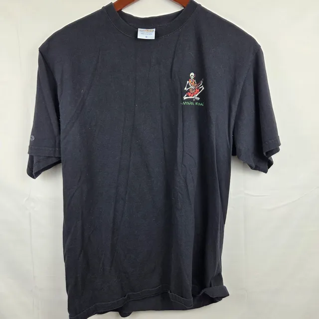 Crazy Shirts T-Shirt Size M Black Lahaina Maui Skeleton Hula