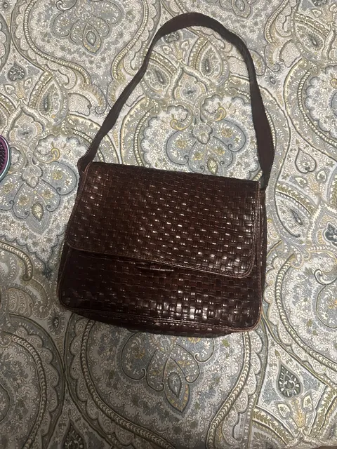 Talbots Brown Woven Leather Shoulder Bag