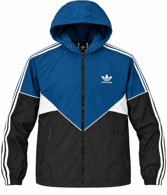 Adidas Skateboarding Windbreaker Jacket Size L Blue Black White