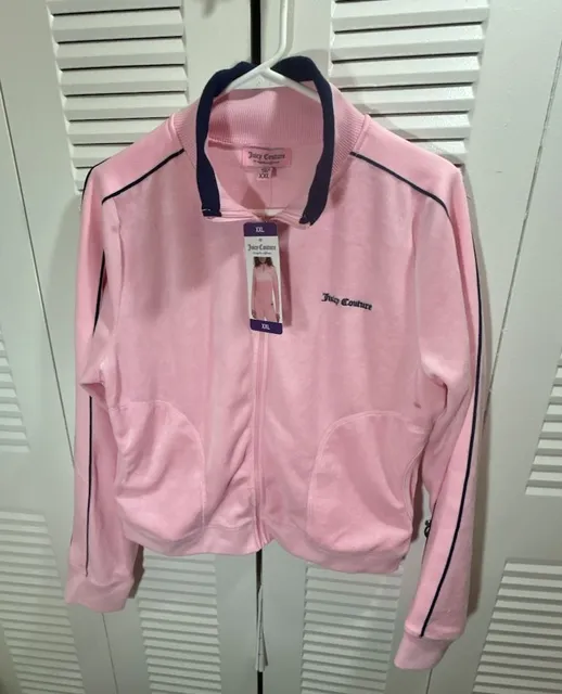 Juicy Couture Velour Track Jacket Size XXL Pink Pickleball Anyone?