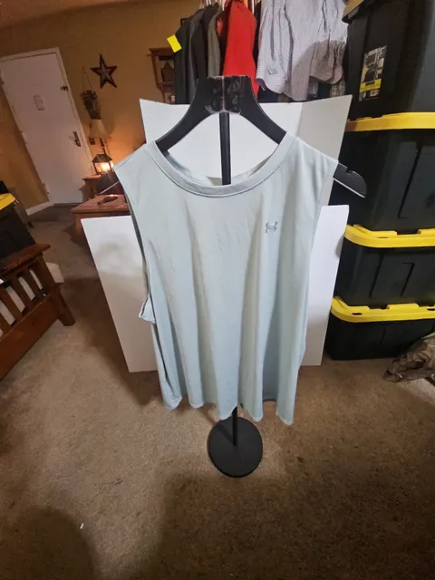 Under Armour Tank Top Size 2X Light Blue Athletic Shirt Womens