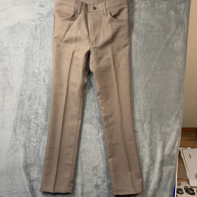 Wrangler Wrancher Dress Jeans Pants Mens 31x34 Bark Brown Bootcut Poly Twill