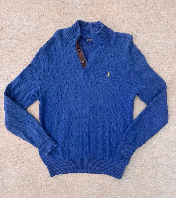 Vintage 90’s Rare Polo Ralph Lauren Festive Cable Knit Sweater 100% Tussah Silk
