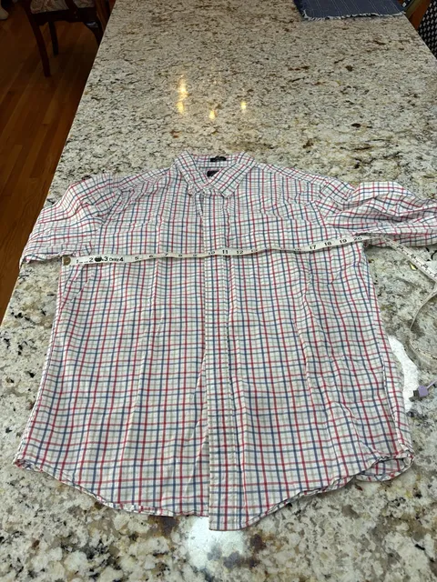 J.Crew Flex Washed Shirt Size L Red Blue Plaid Slim Untucked
