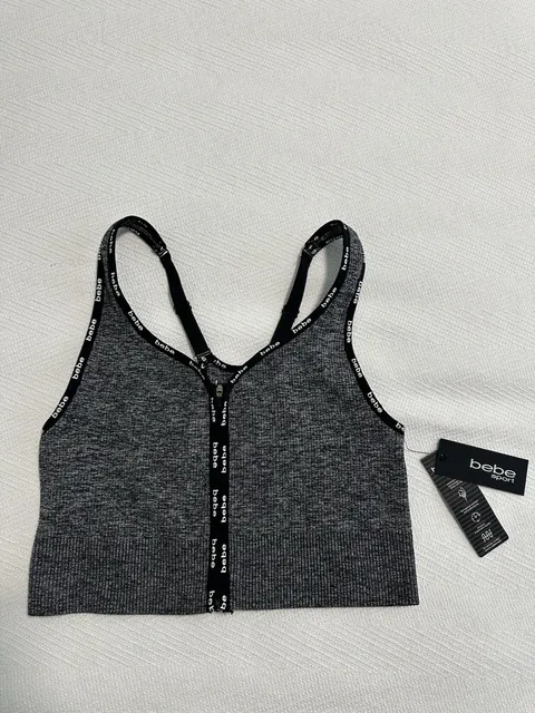 Women’s Bebe Grey Straps Top Zipper Size S New