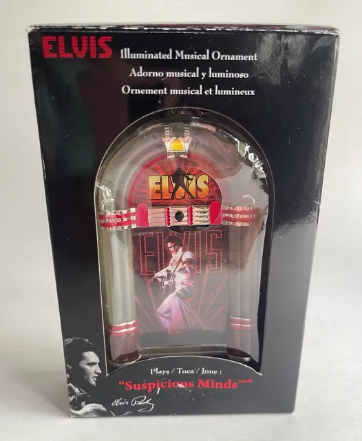 Elvis Presley Illuminated Musical Jukebox Ornament Suspicious Minds