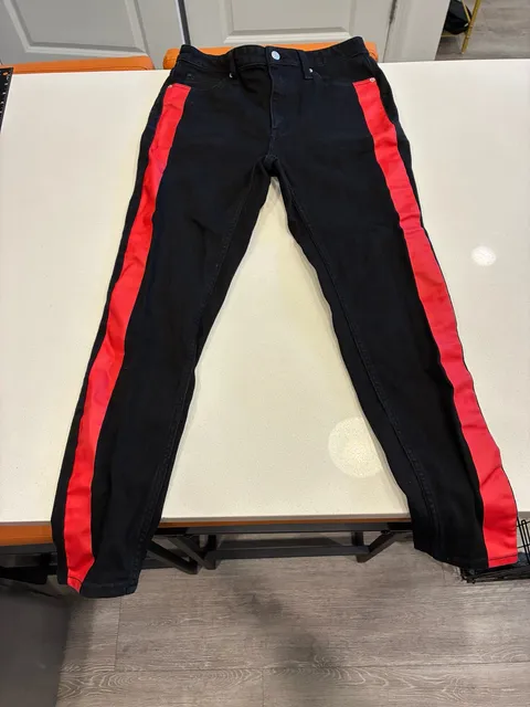 Calvin Klein Jeans Red Stripe Skinny Jeans Size 29 Black