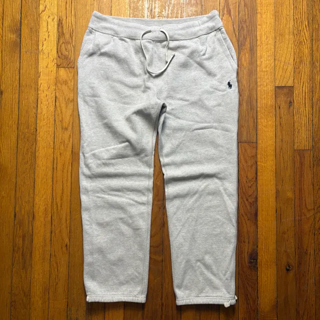Polo Ralph Lauren Sweatpants Gray Cotton Fleece Drawstring