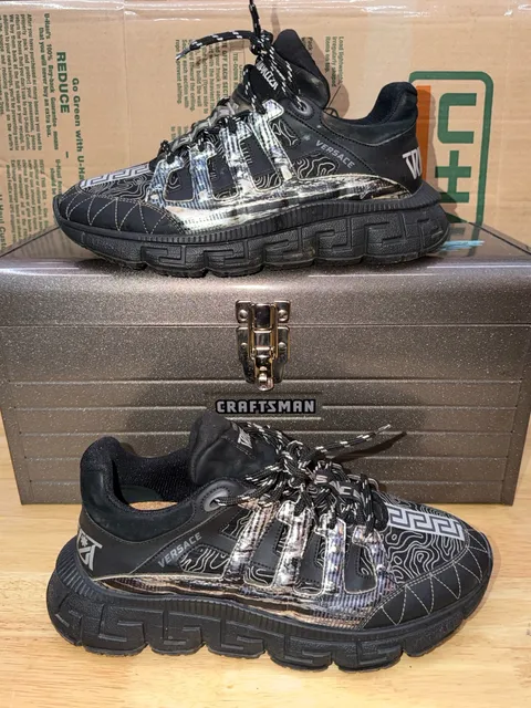 Versace Trigreca Black Sneakers men’s size 10