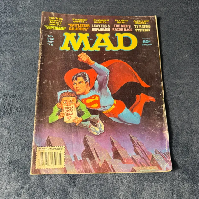 Mad Magazine No. 208 July 1979 Superman Spoof Vintage