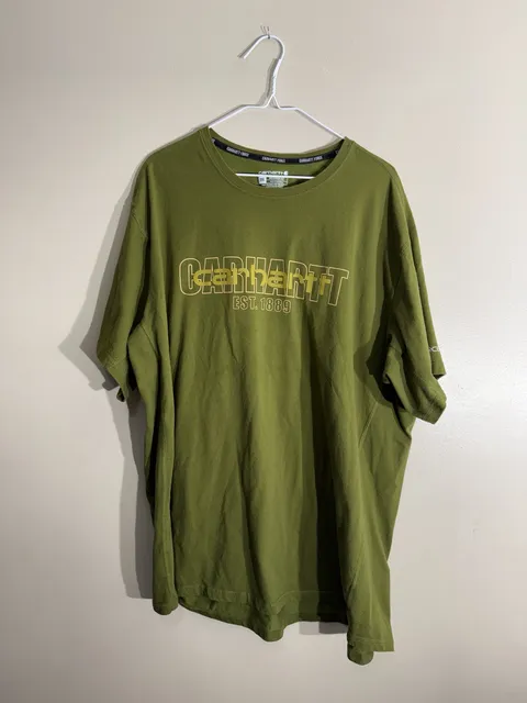 Carhartt Force Relaxed Fit T-Shirt Size 2XL Olive Green Logo Graphic