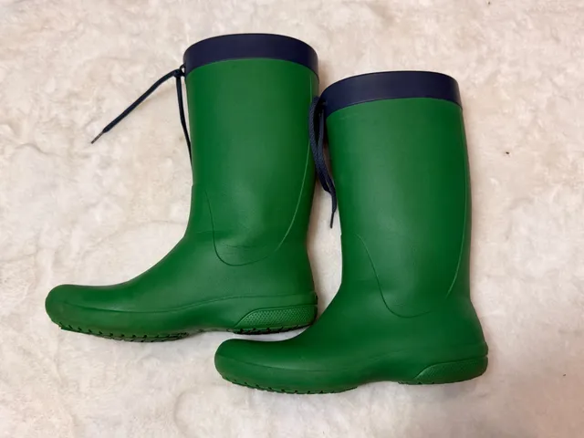 Crocs Rain Boots Size W10 Green Blue Wellington