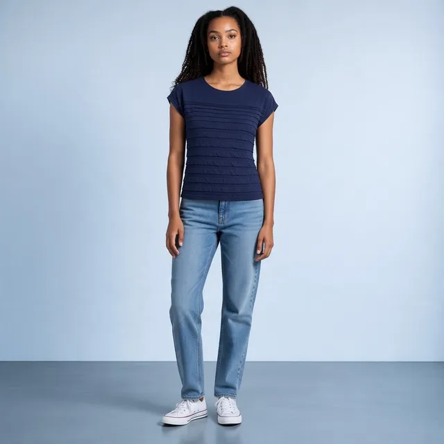 Liz Claiborne Blue Pleated Top Size XL