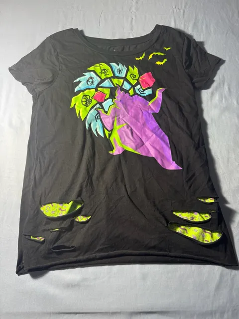 Disney Oogie Boogie T-Shirt Size S Black Distressed Graphic Tee