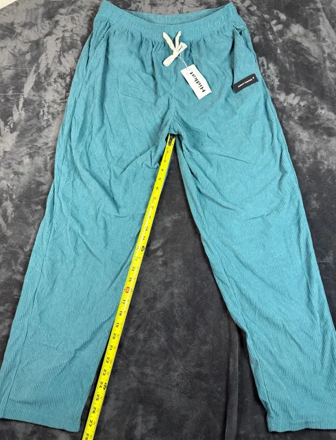 Mens Hidkat Casual Corduroy Pants Size XXL Blue Drawstring Lounge Trousers#170