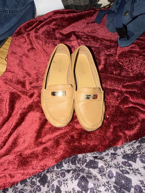 Coach Tan Leather Driving Loafers