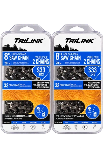 TriLink 8 Inch S33 Saw Chain Value Pack 2 Chains