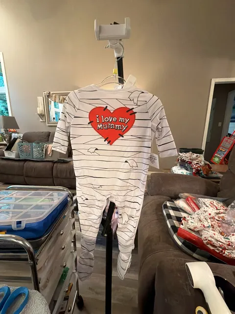 I Love My Mummy Halloween Costume Jumpsuit Size 0-6 mo 2 Piece Set Cap
