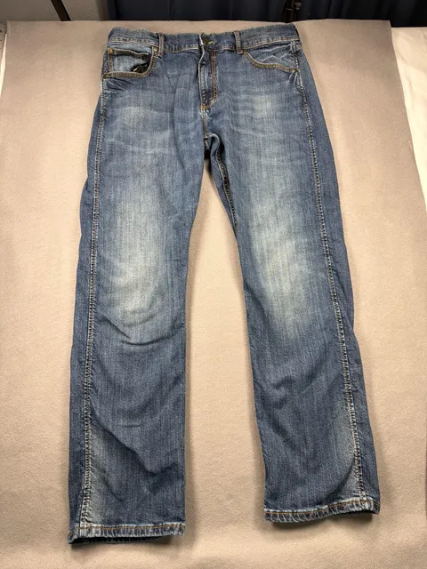 Wrangler Retro Slim Straight Jeans Size 36x32 Blue Denim